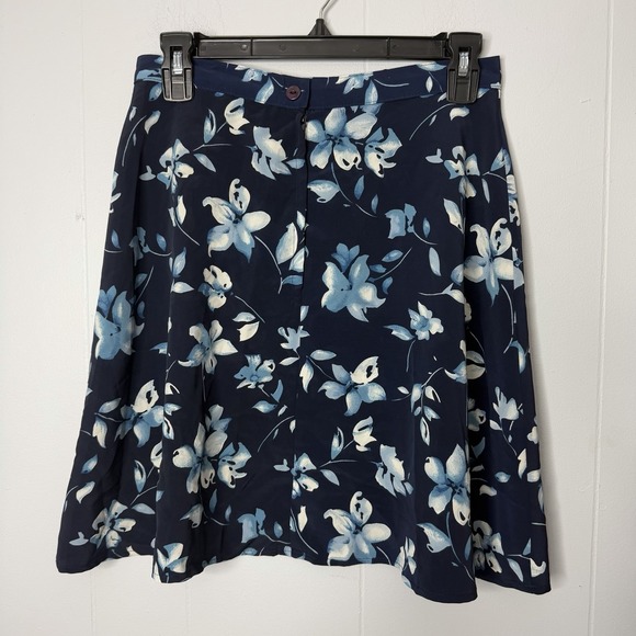Vintage 90s Jay Jacobs dark blue floral circle mini skirt Small - Picture 3 of 8